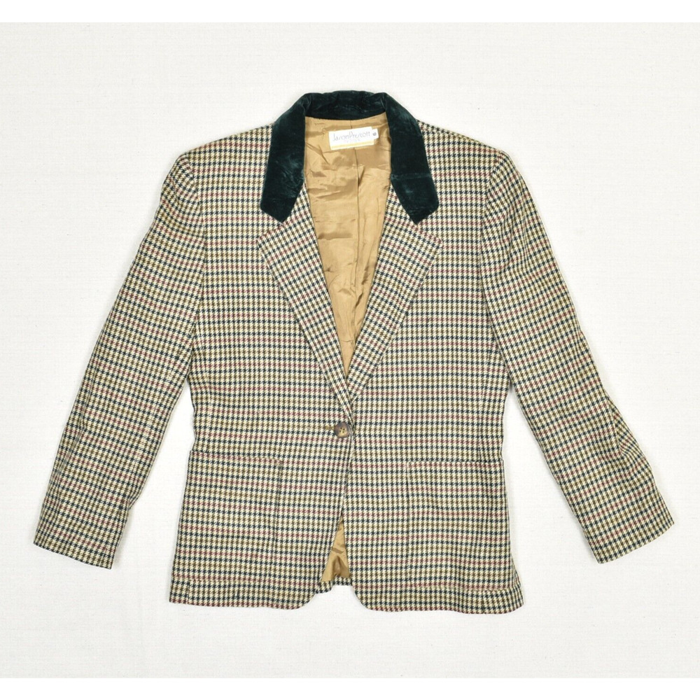 Jason Prescott Women Button Blazer Geometric Wool Multicolor Size 6 USA Made